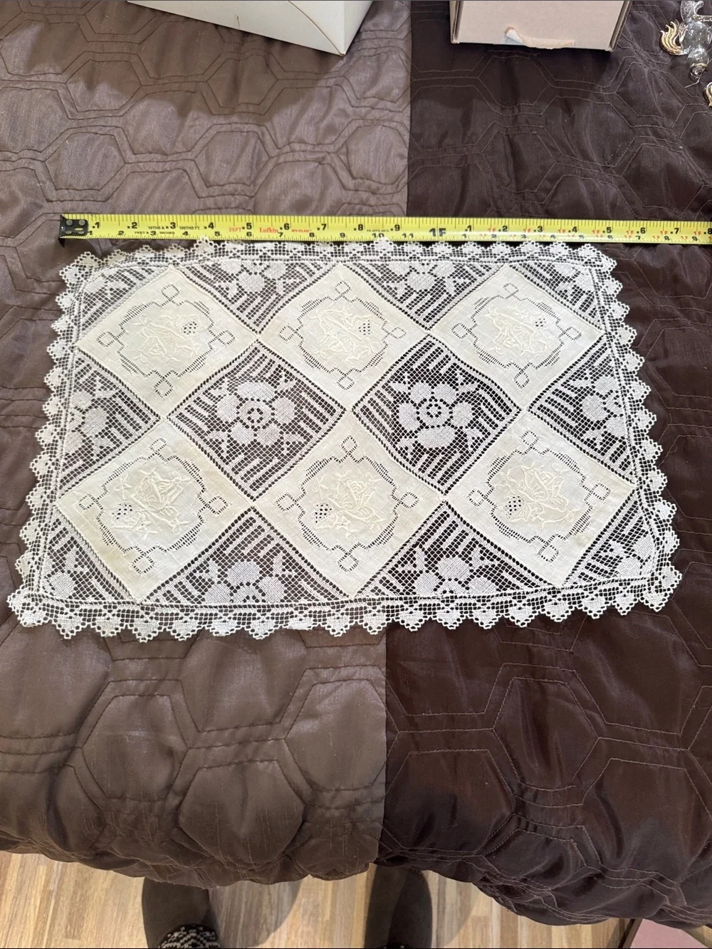Vintage cutwork embroidered placemats set of 4